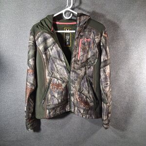 Under Armour Womens S Mossy Oak Camo UA Storm Fleece Full Zip Hooded Jacket Pink